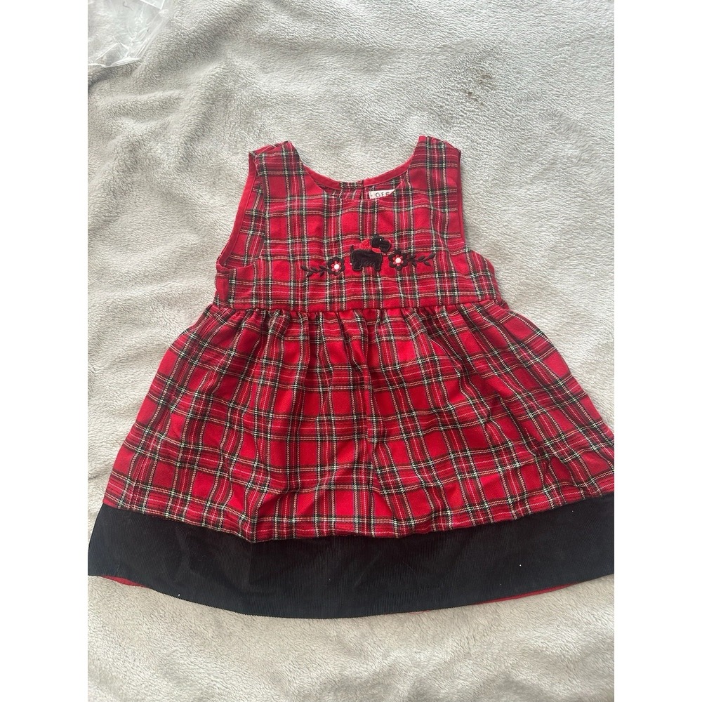 Geogre Red Plaid Dress Toddler Girls Size 3 Button Down‎ Back Christmas Dress